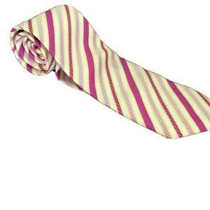 Sam Well Thailand International Men's Tie Hand Made 100% Silk Striped Yellow